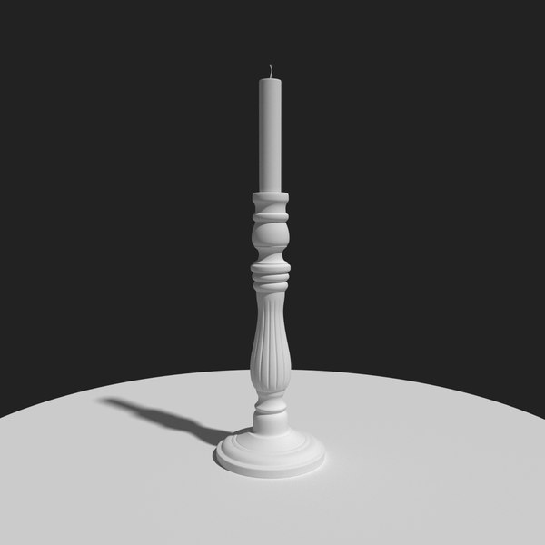 wood candlestick 3d max