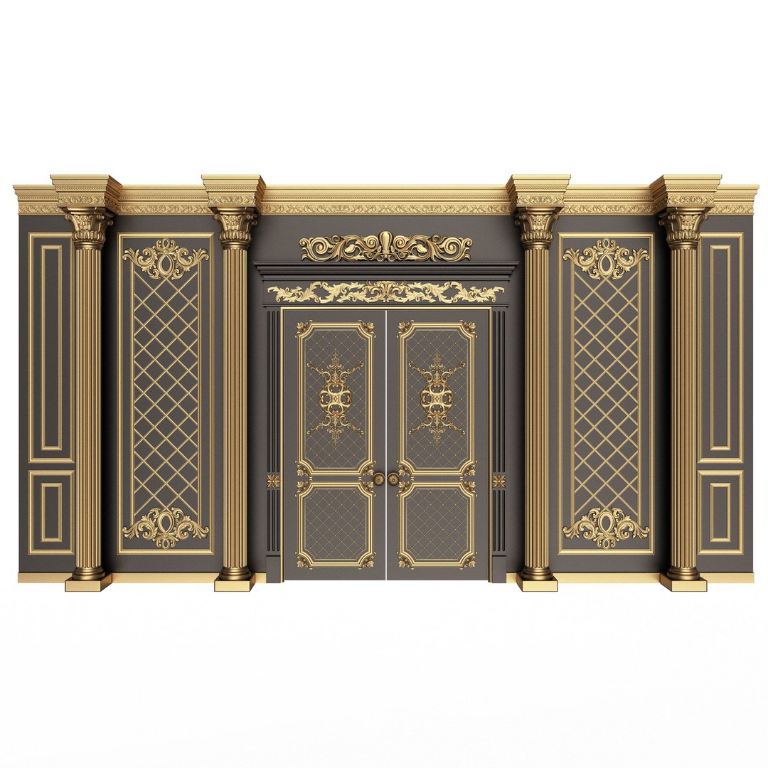 Boiserie Classic Wall With Mouldings 04 Black 3d Model - Turbosquid 2190151