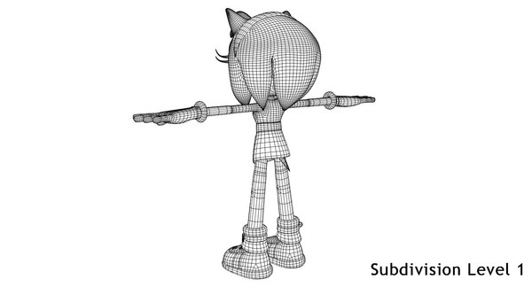 3d model amy rose rigged