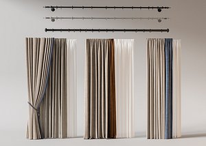 Double Panel Curtains Set Curtain Rod