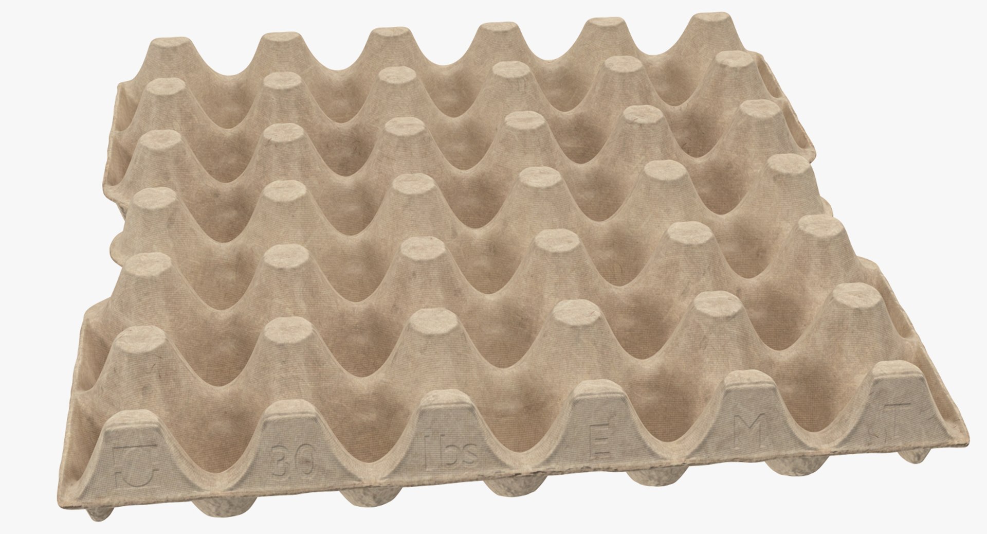 30 Cells Eggs Cardboard Empty 3D model preview