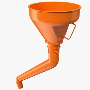 Plastic Fuel Funnel with Handle and Mesh Filter 3D model
