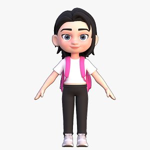 3D Cartoon Girl Character model