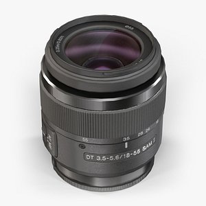 low-poly sony dt 18-55mm 3d max