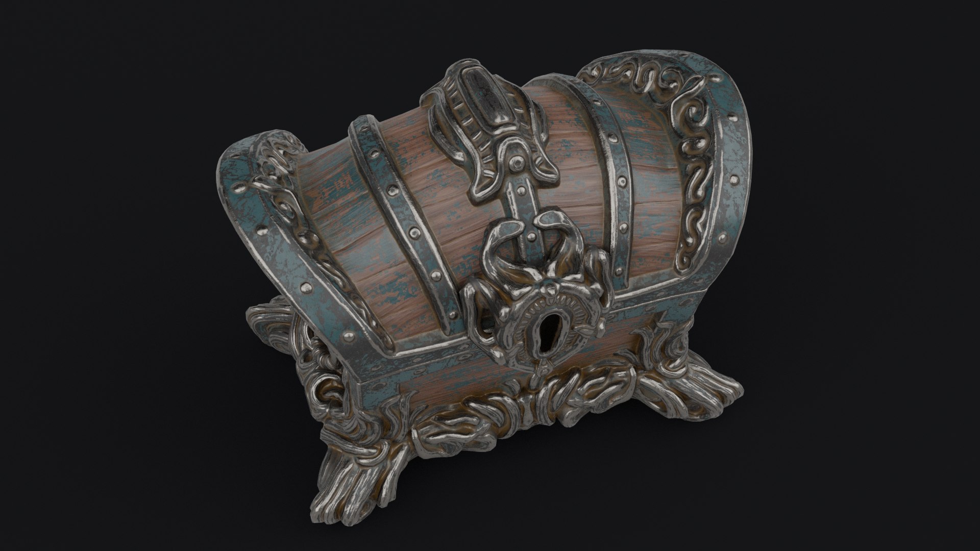 3D Stylized Metal Chest Pattern - TurboSquid 1617130