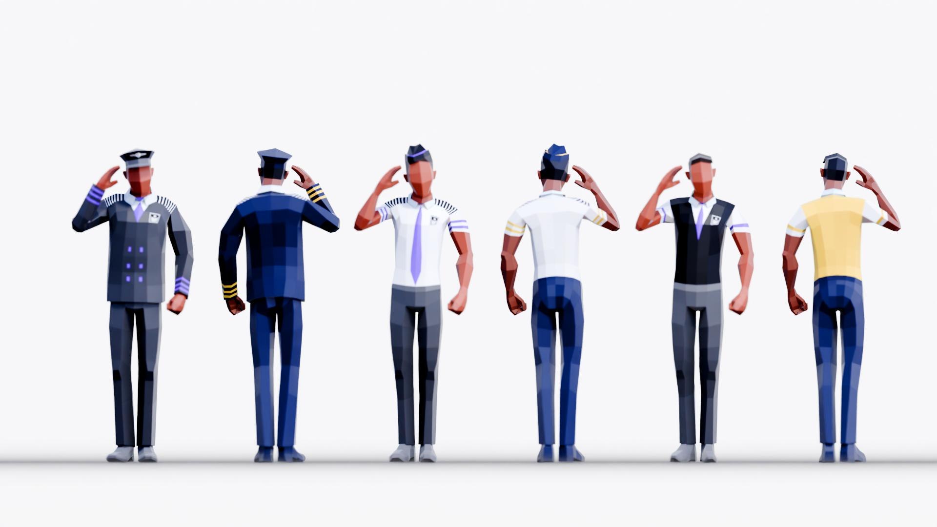 Low Poly Airline Crew Model - TurboSquid 2395497