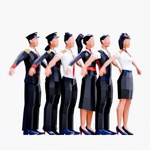 Low Poly Airline Crew model