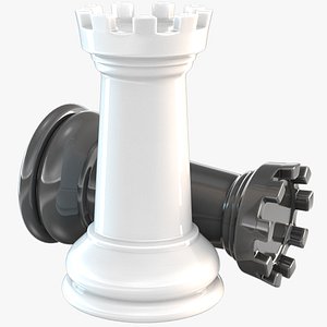 3D chessmen rook chess piece model