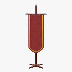 3D Banner with Stand Rounded Red