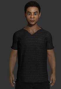 AAA 3D REALISTIC CHARACTER - AFRICAN BOY TEENAGER CHILDREN 1 3D model