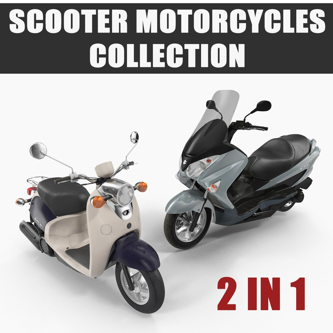 Scooter Motorcycles 3D Models Collection 3D model preview