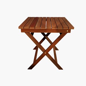 3D Wooden Foldable Table model