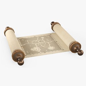 Ancient Scroll with Map