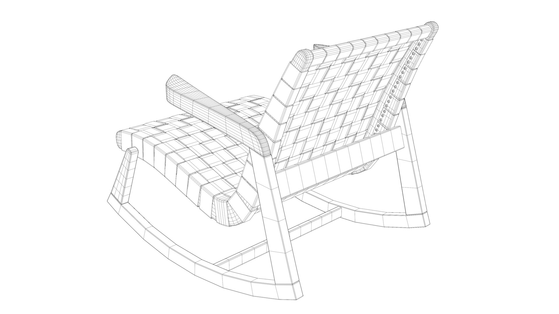 3D Pale Blue Rocking Chair - TurboSquid 2237478