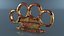 Vintage Heavy Brass Knuckles with Blood Traces