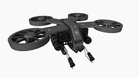 SciFi Military Drone J02 Black - War Vehicle Fantasy