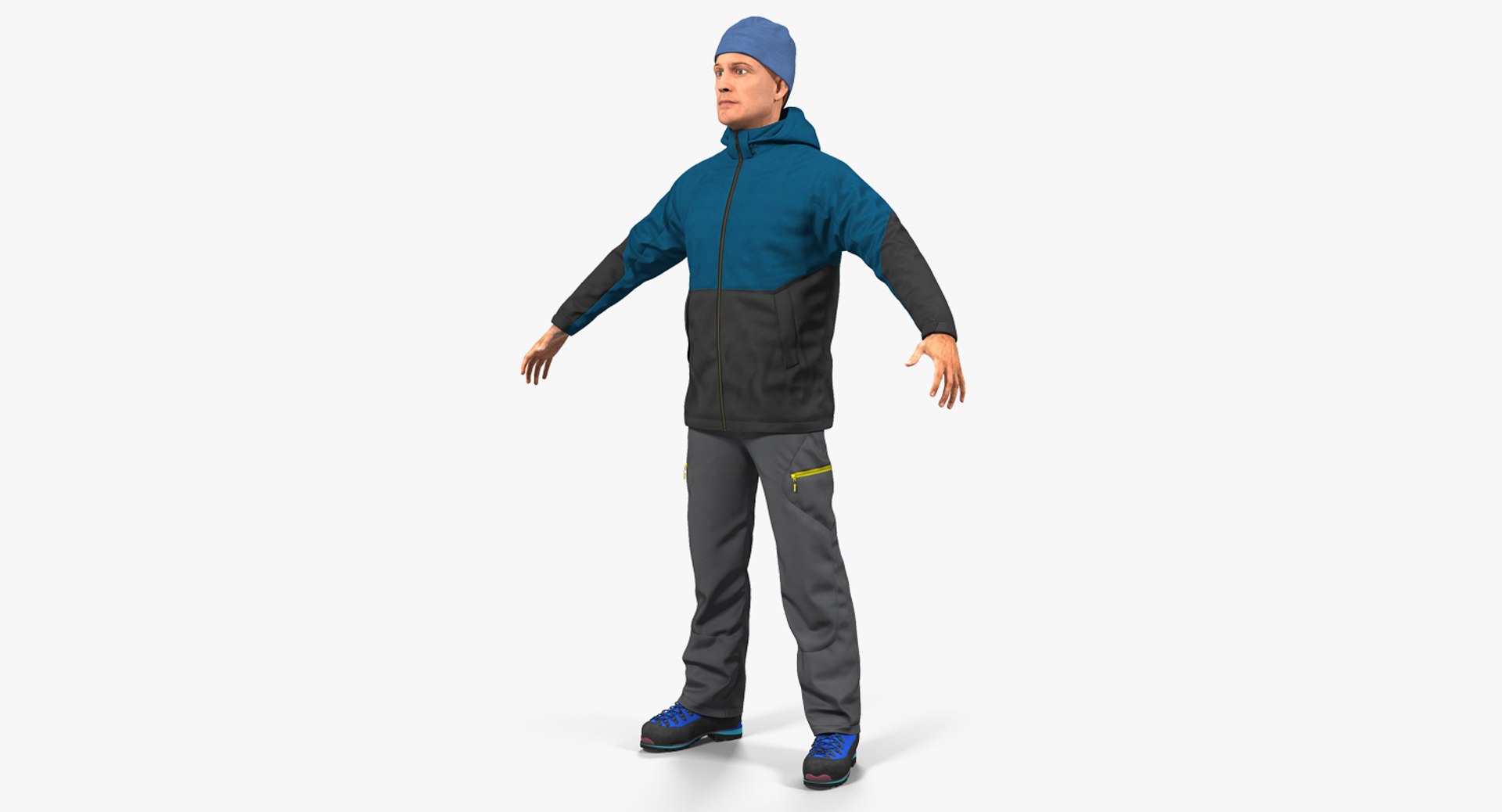 Winter Men Sportswear 3D Model 3D model preview