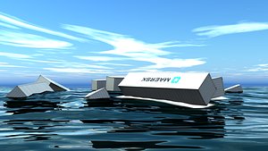 floating cargo containers 3D model