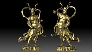 3D 3D model of two vajra gods model