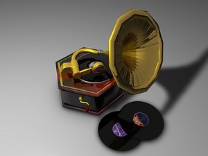 3d antique gramophone model