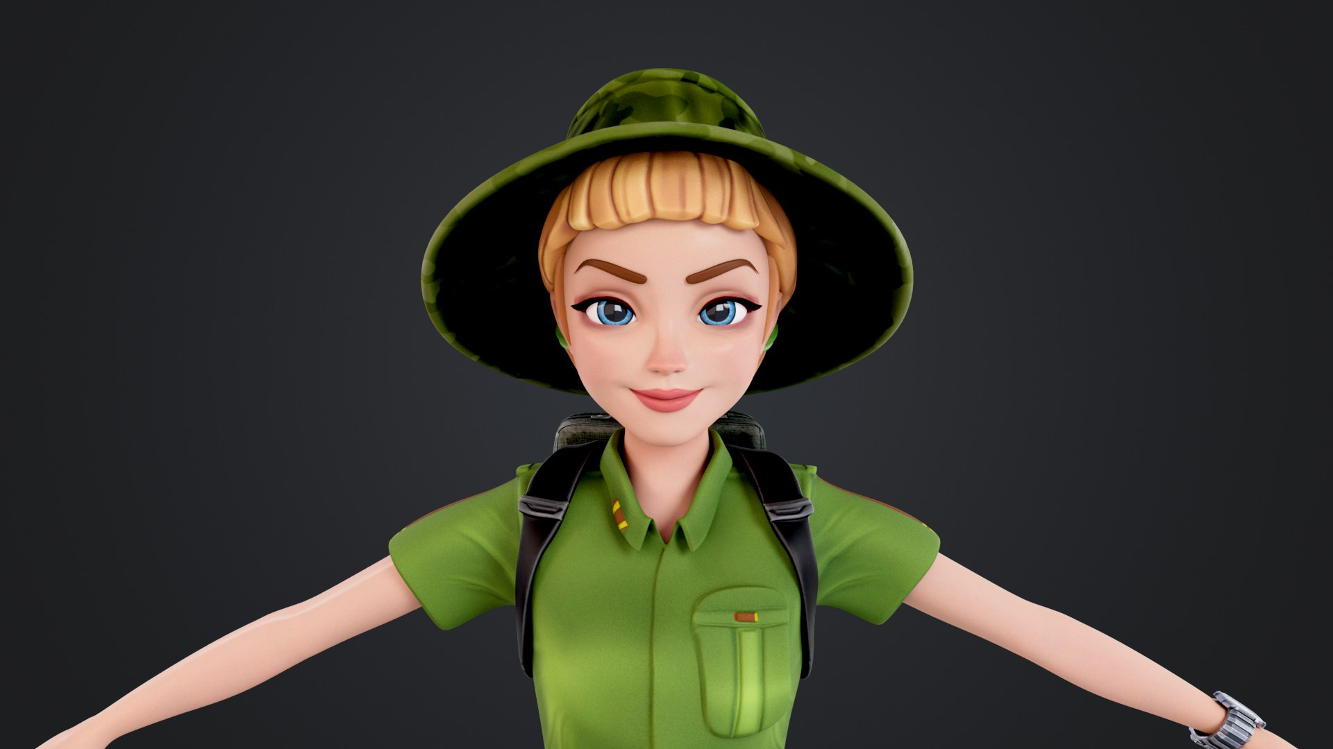Explorer Cartoon Character 3D Model - TurboSquid 2453062