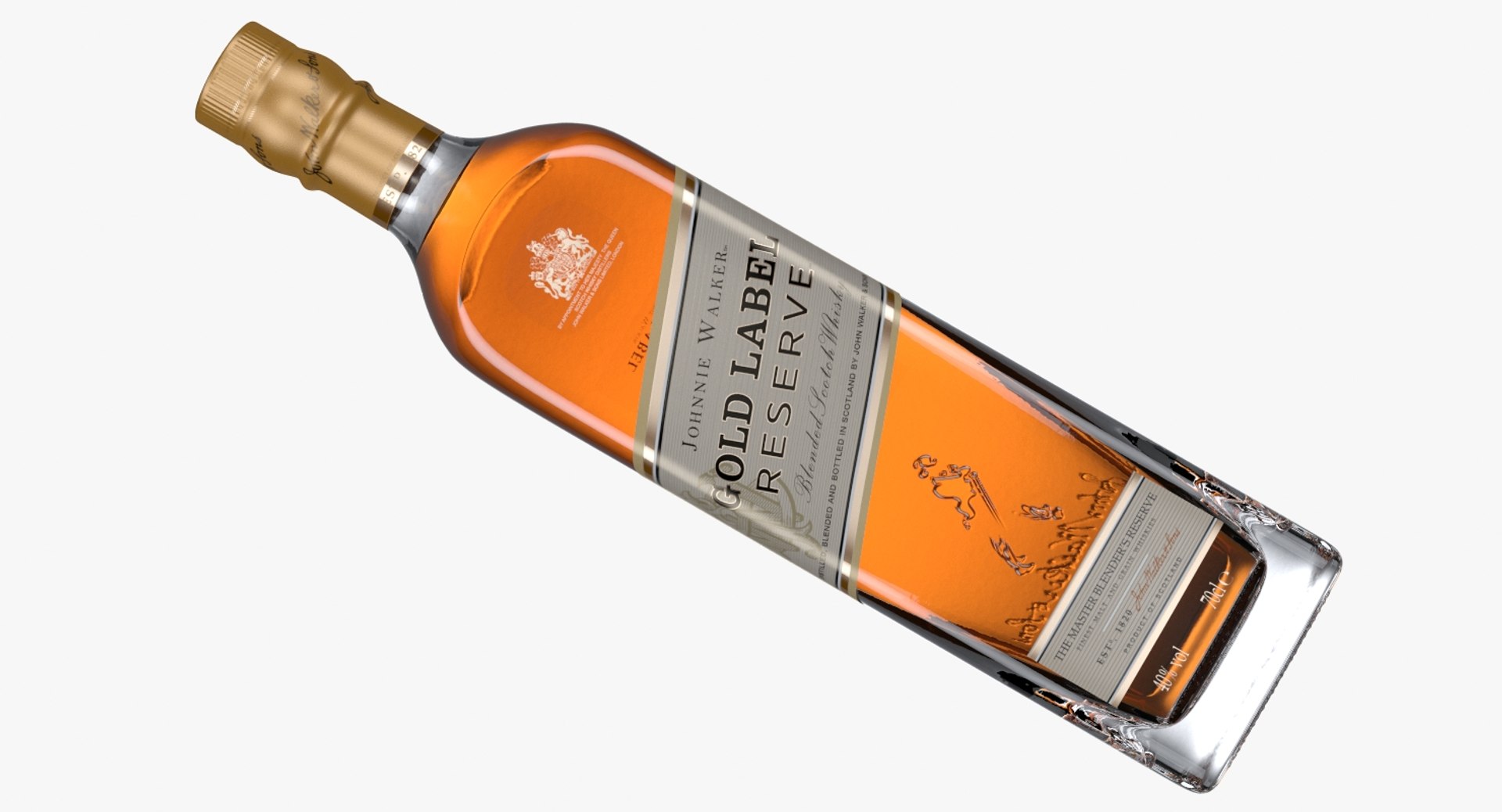 3D johnnie walker gold label bottle model - TurboSquid 1389184