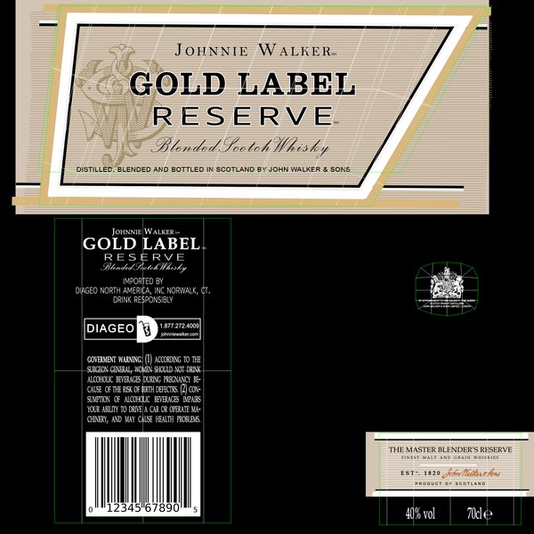 modelo 3d Johnnie Walker Gold Label Botella - TurboSquid 1389184