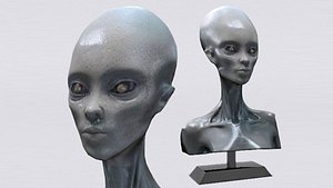 3D Alien Woman Bust