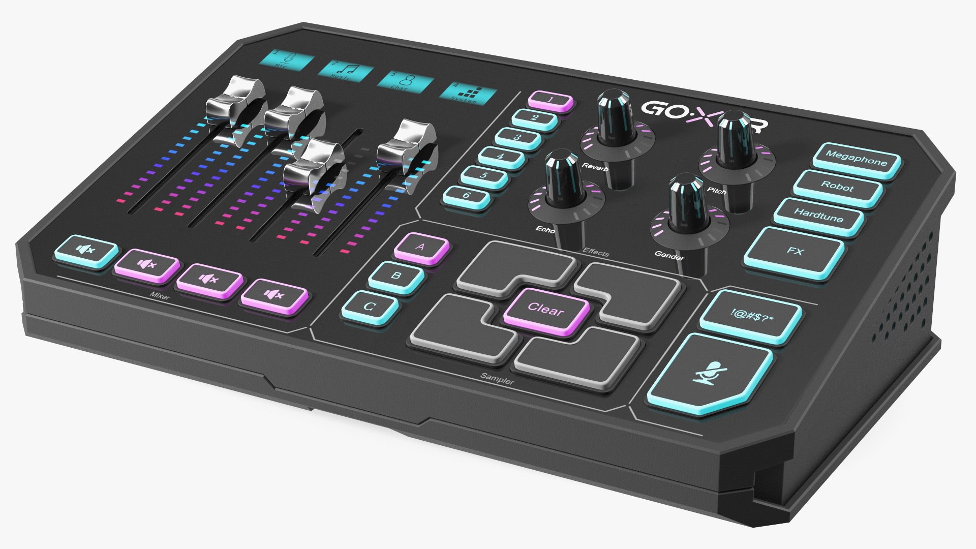 Online Broadcaster Platform GoXLR Lights On 3D model preview