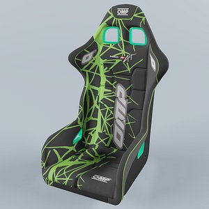 3D OMP WRC-R  ART Racing Seat Green
