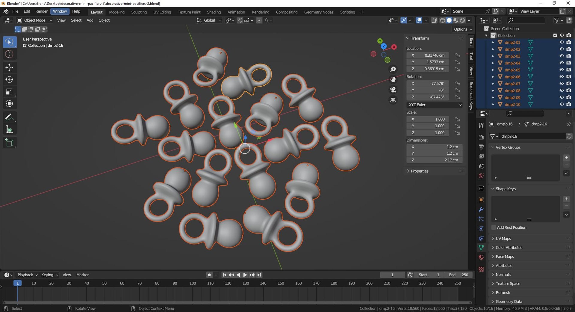Decorative Mini Pacifiers 2 3D Model - TurboSquid 2186336