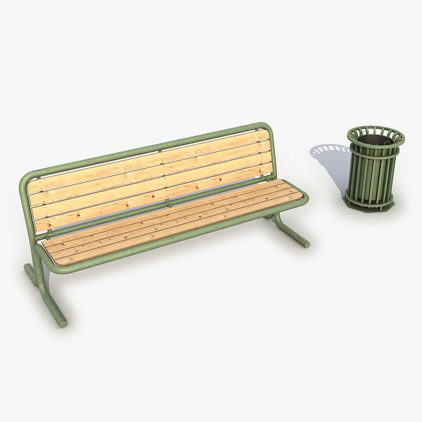 3D Park Bench 3 3D Model