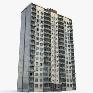 3D abandoned building model