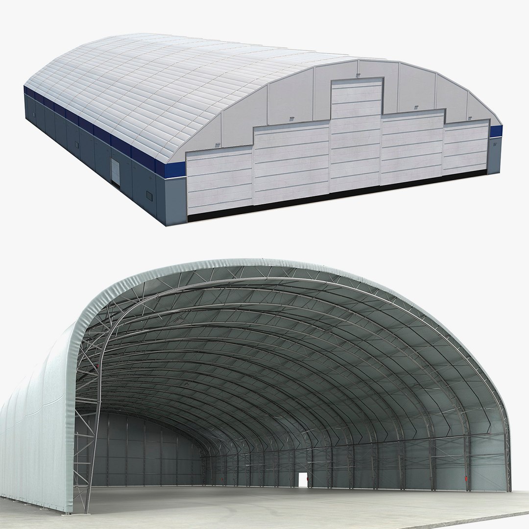 Aircraft Hangars 3D Models Collection 3D model preview