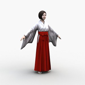 japanese miko 3D model