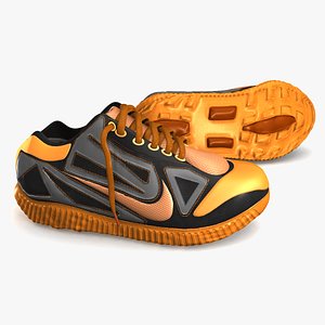 3d model sneakers orange