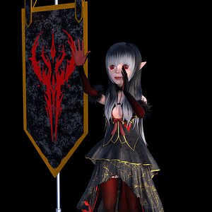 3D Vampire Girl model