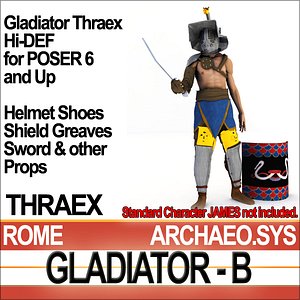 Props Set Poser Daz for Roman Gladiator Thraex