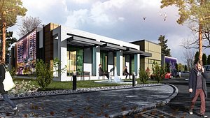 3D Sales Office Building One-Storey 3D model