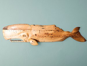 Hand-Carved Sperm Whale