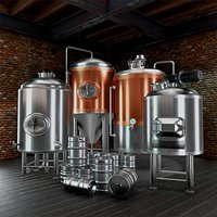Craft Brewery Equipment Pack -  Mash Tun - Kettle - Fermenter - Bright Tank -  Kegs - High-Poly
