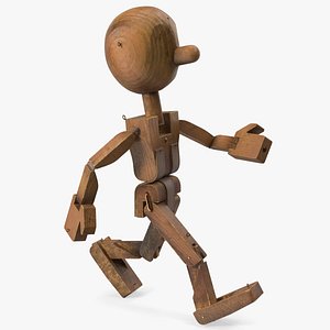 3D Walk Dirty Wooden Character