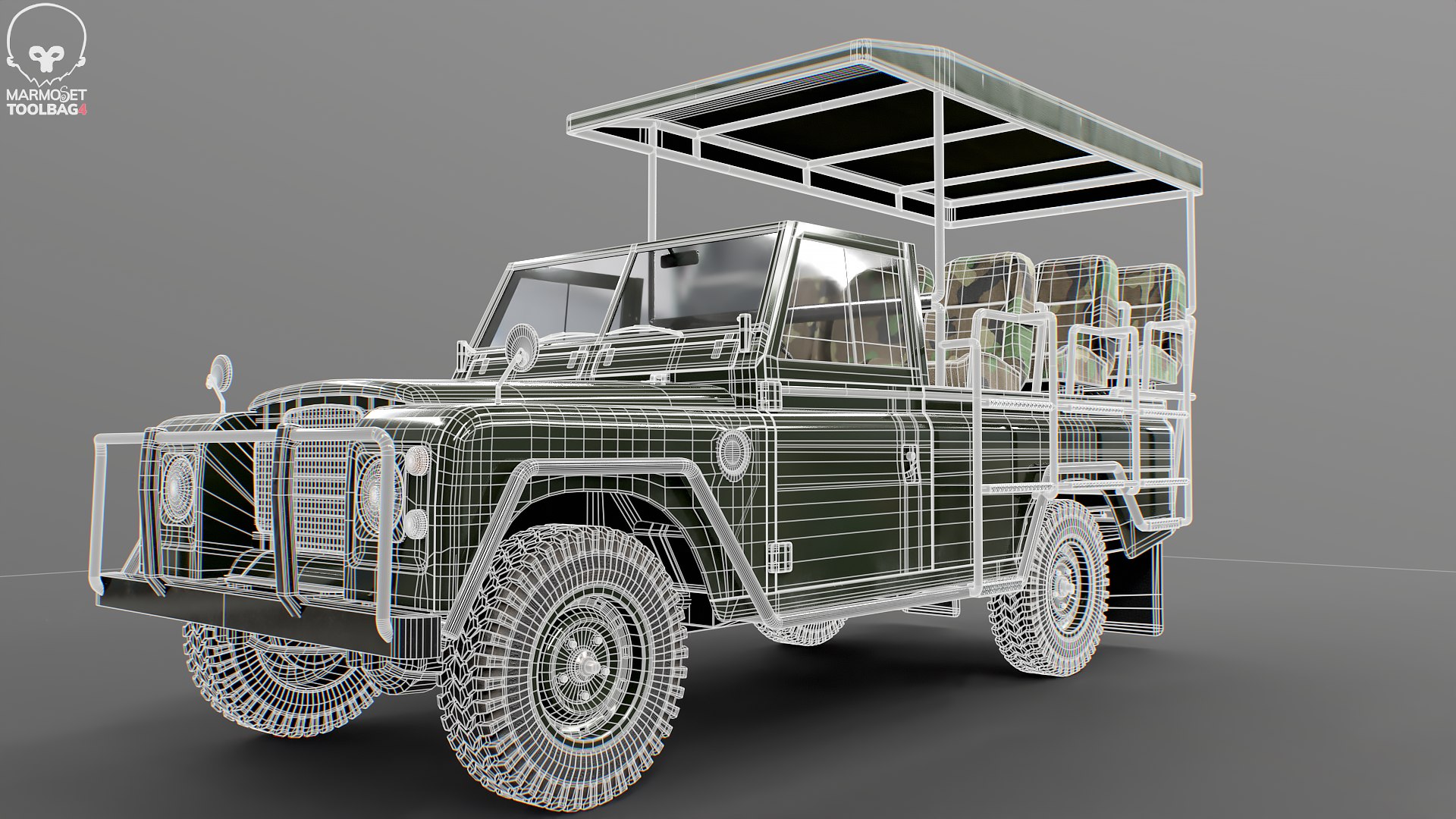 3D model Classic Safari Tour Vehicle 4x4 https://p.turbosquid.com/ts-thumb/4P/10tyxQ/Wc/safarilowgreen_wire/png/1786866412/1920x1080/fit_q87/2ef5d1661904b223dc7ff065d178ef8f11d1a0b5/safarilowgreen_wire.jpg