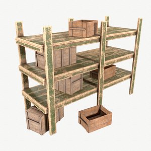 3D rack wooden old model