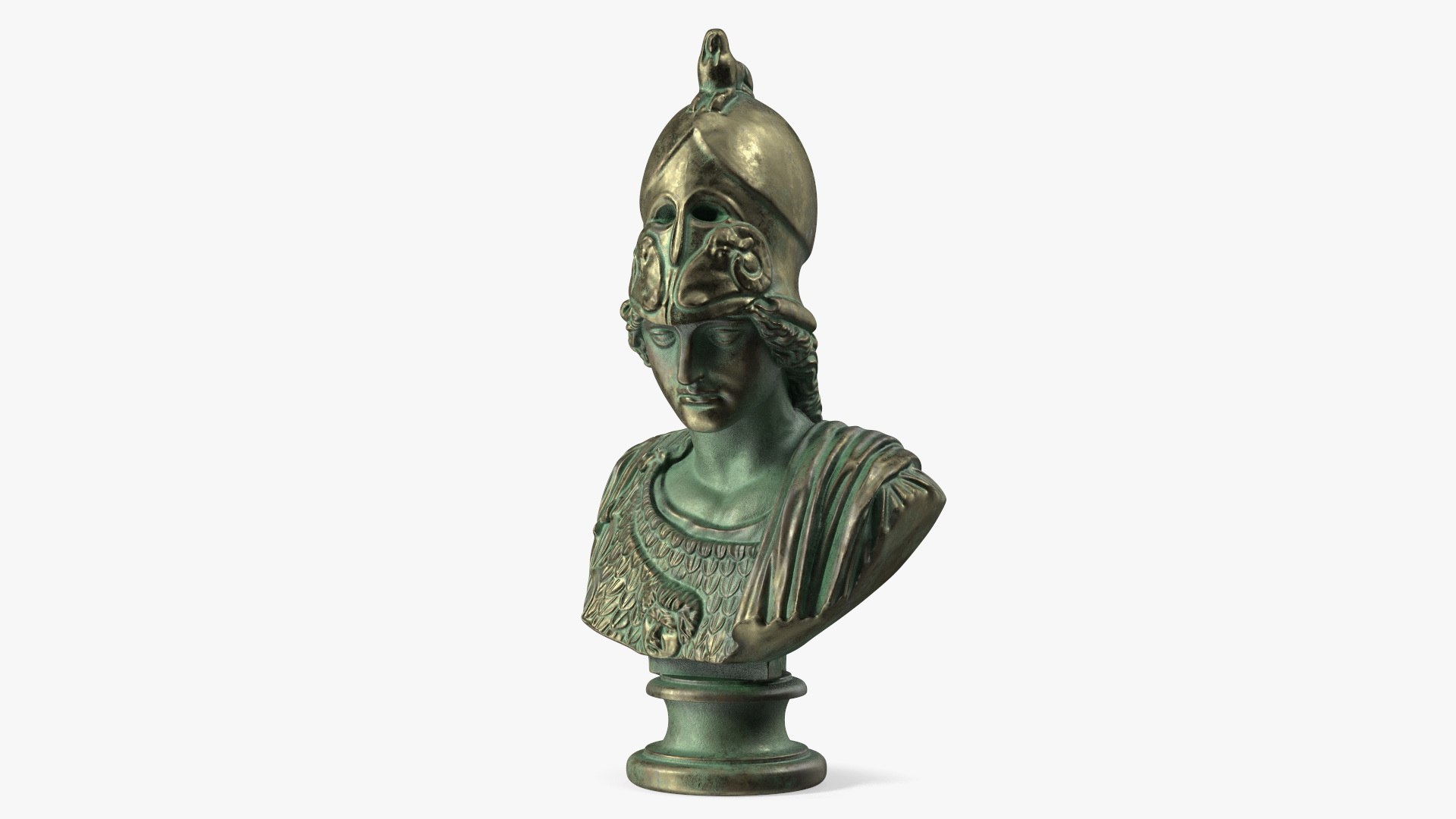 Bust Goddess Athena Bronze Old 3D model preview