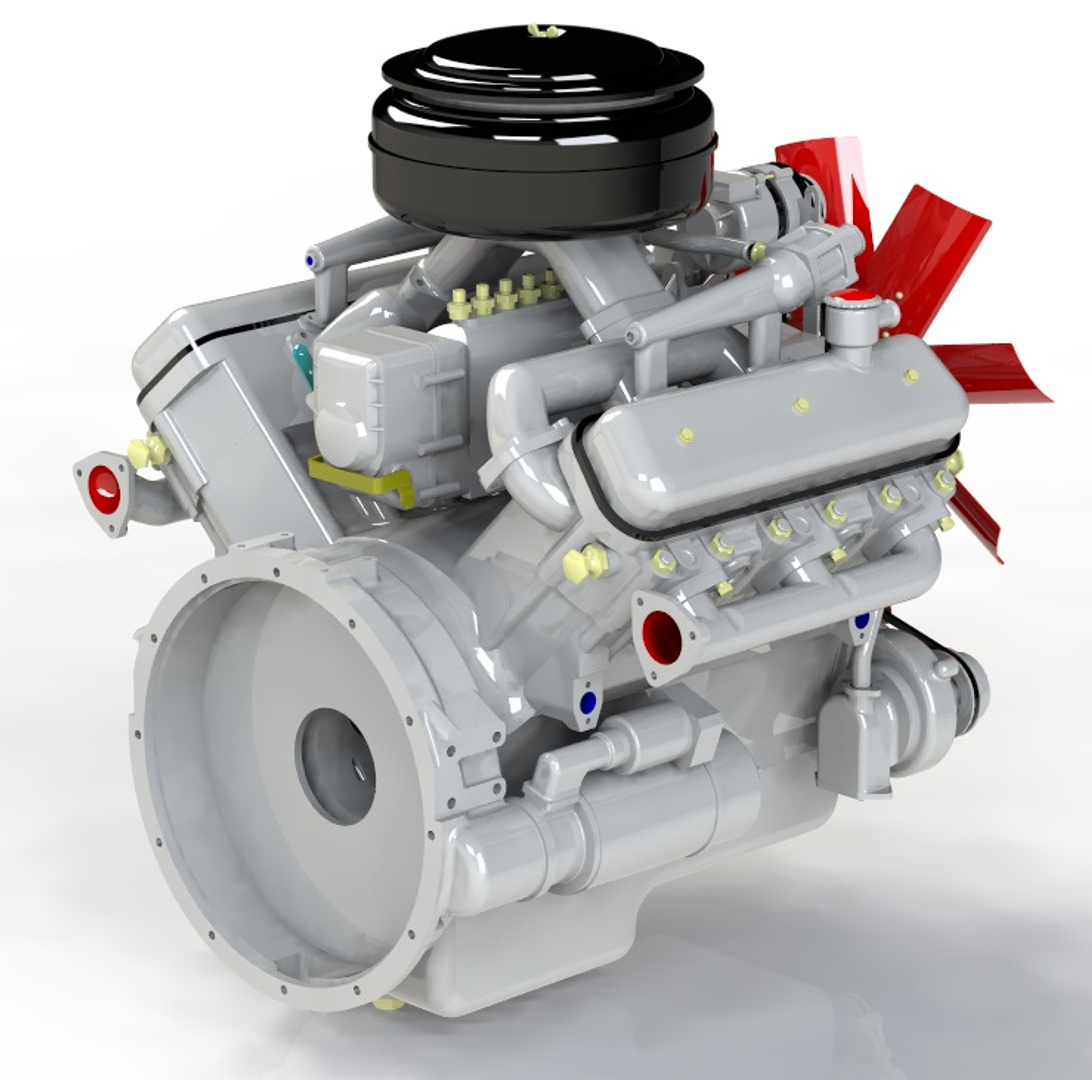 YAMZ Diesel engine. ЯМЗ 534800 3д модель. Дизель Макс. ЯМЗ флунжир фара.