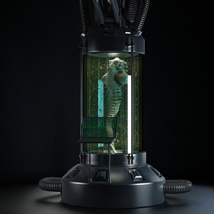 cryogenics chamber sci fi 3d model