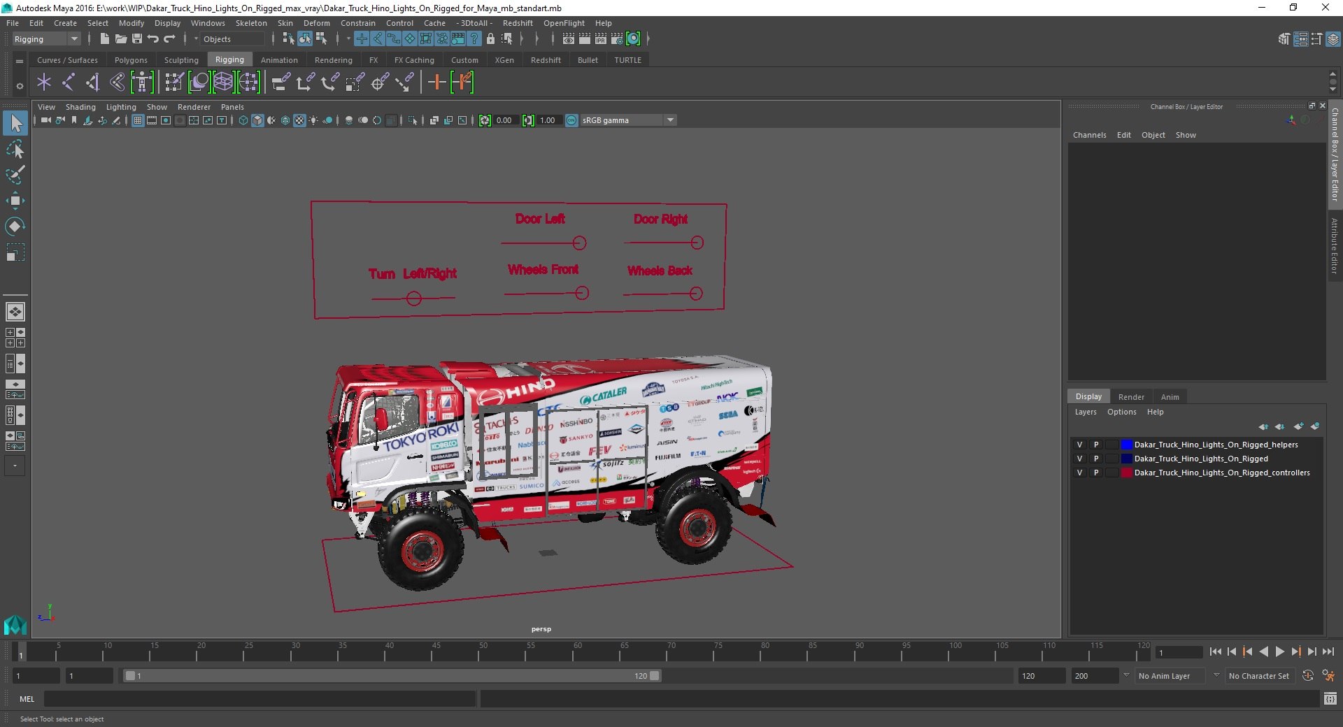 3D model Dakar Truck Hino Lights On Rigged for Maya https://p.turbosquid.com/ts-thumb/4P/7It5nR/ie/dakartruckhinolightsonriggedformaya3dsmodel048/jpg/1720648677/1920x1080/fit_q87/6d86569f0304c320d807a276b22f908ad7a9020b/dakartruckhinolightsonriggedformaya3dsmodel048.jpg