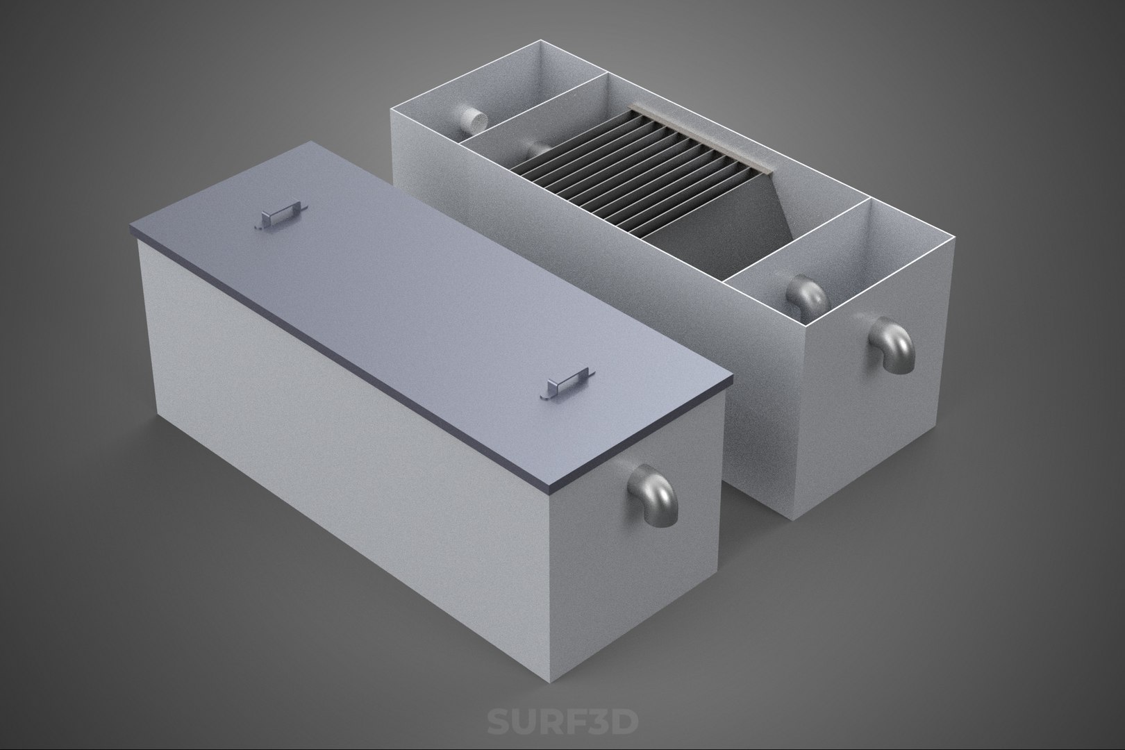 3D GREASE TRAP INTERCEPTOR TANK WASTEWATER DRAINAGE FILTER SYSTEM model https://p.turbosquid.com/ts-thumb/4P/CpKida/41/07_1941_greasetrapinterceptortankwastewaterdrainagefiltersystem/jpg/1788763074/1920x1080/fit_q87/36b8de51becacb7ecccd2af1a93c2fcc0cc33b92/07_1941_greasetrapinterceptortankwastewaterdrainagefiltersystem.jpg