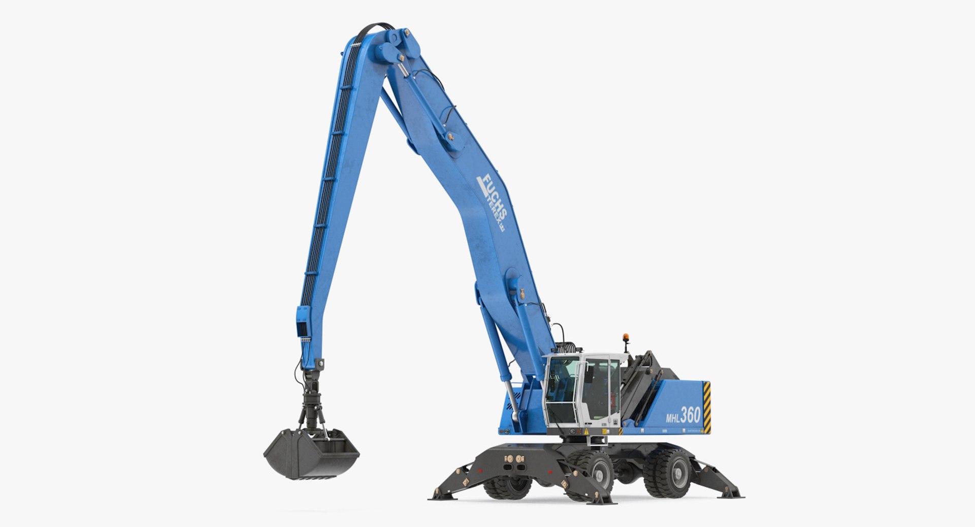 Excavator on Wheels Terex Fuchs MHL360 3D Model 3D model preview